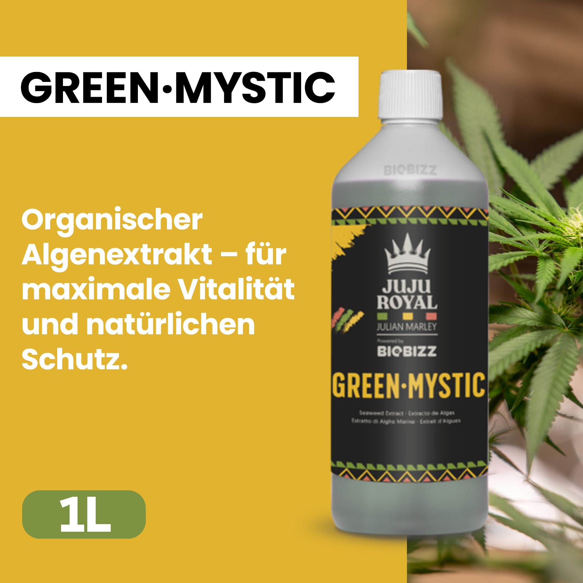 Biobizz Juju Royal Light Rebel Pflanzsubstrat Set mit Grow Soldier, Green Mystic und Flowa Bloom, 50L Torfreduzierte Erde mit 1L Organischen Düngemitteln