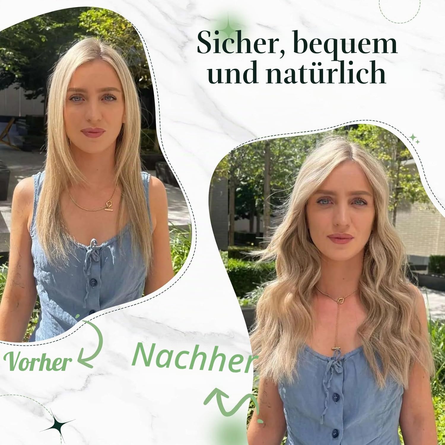 RUNATURE Draht Extensions Echthaar Braun Balayage 40cm 80g #2/2/6 | Verstellbarer Draht Mit Remy Haar – Hitzebeständig, Pflegeleicht. Glatter Balayage-Verlauf, Verhedderfrei, Seidig.