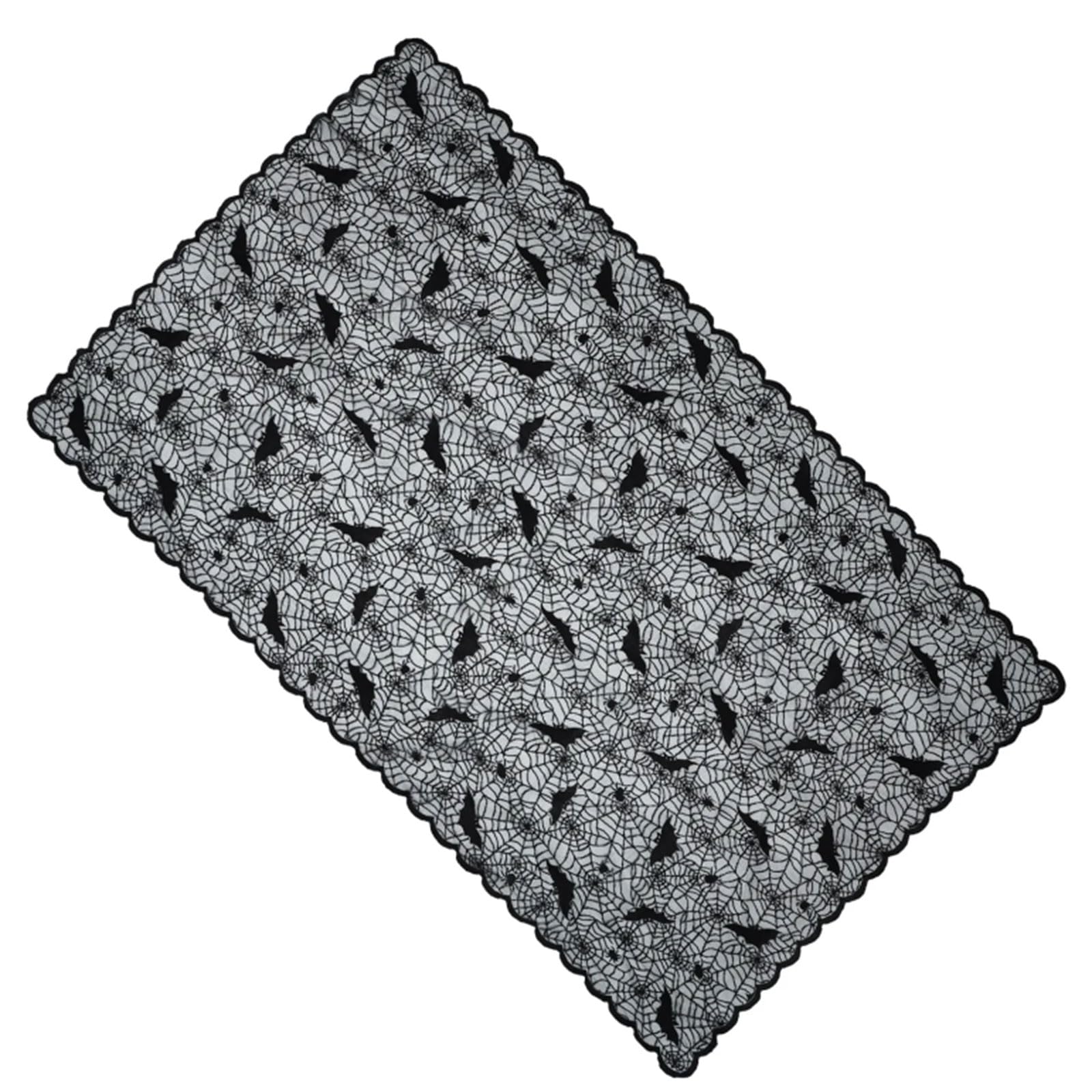 Carotoe D Halloween Black Lace Polyester Tablecloth For Party Ecorations Fabric Easy To Cleaning Foldable Esigns Halloween Tablecloth Black Lace