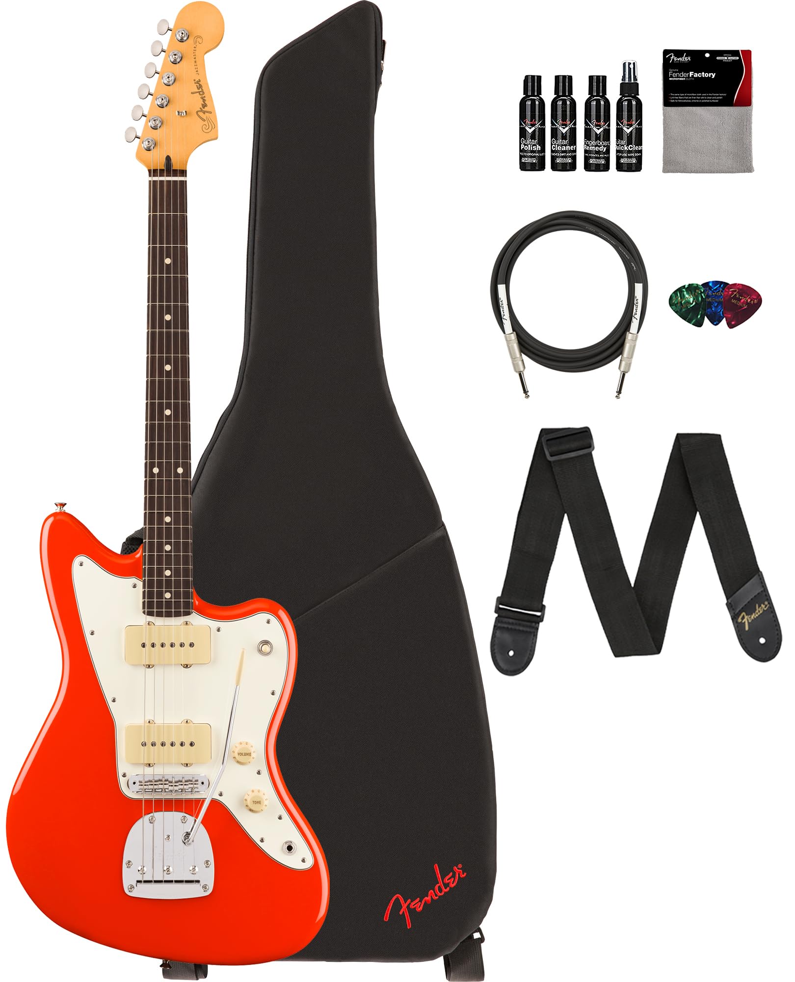 Amazon.com: Fender Player II Jazzmaster - Coral Red Bundle with