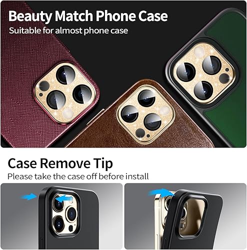 Miniatura 5 de WSKEN Protector de lente de cámara para iPhone 13 ProiPhone 13 Pro Max, grabación HD Protector de pantalla de vidrio de aleación mate de metal