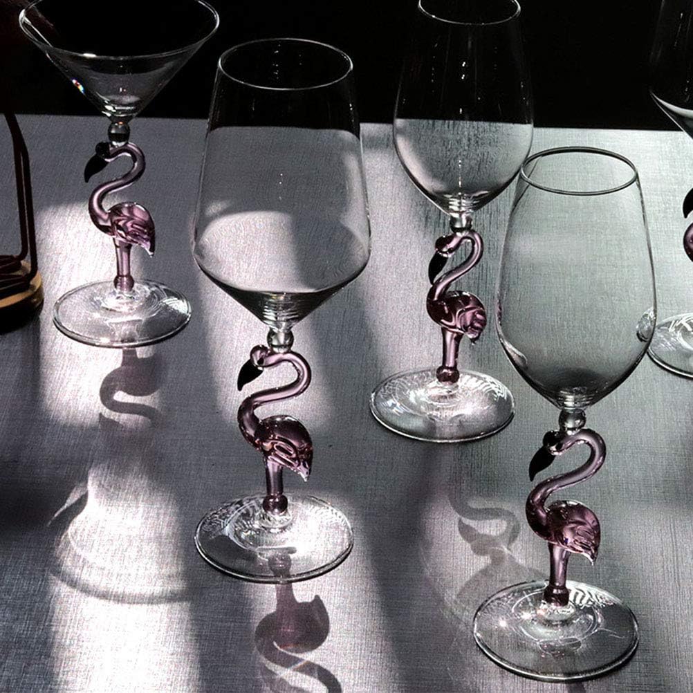 Creative Pink Flamingo Cocktail Martini Goblet Glass Cool Tableware Unique Bar Wine Set (2, 330ml wine glass) - Image 6