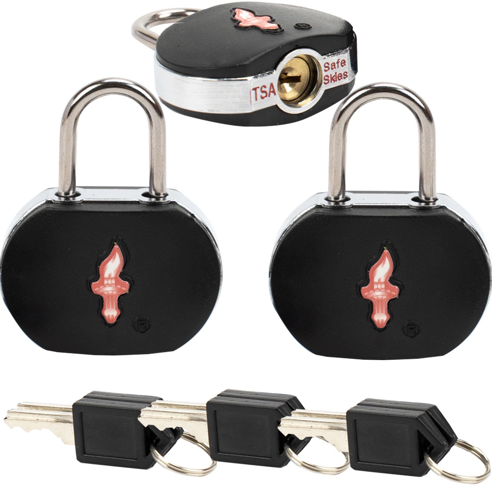 iGurutr TSA Keyed Luggage Locks (3-Pack) - Suitcase Lock TSA Approved for Suitcases, Backpacks, Gym Lockers & School Bags | Compact & Durable ABS w/