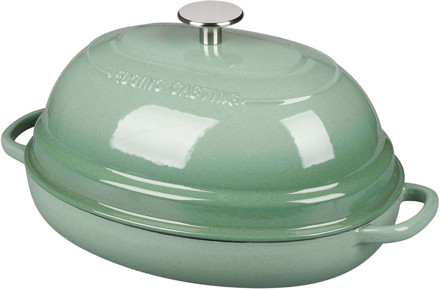 Enameled Oval Cast Iron Dutch Oven Pot with Lid, Bread Dutch Oven for Sourdough Bread Baking, Dutch Oven Bread, Bread Oven, 6QT, Sage Green
