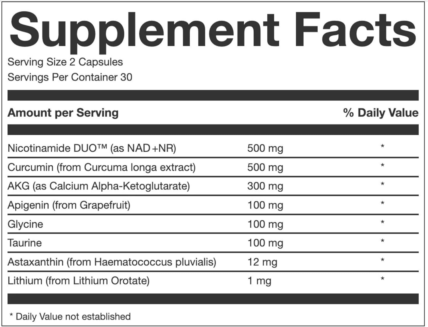 AEON Longevity Complex White, Supplement with Curcumin, NMN (Nicotinamide Mononucleotide), AKG, Glycine & Taurine, Supports Healthy Aging, Energy & Immune System, Vegan, 60 Capsules - Image 2