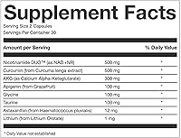 Vista 2 de AEON Longevity Complex White, Suplemento con curcumina, NMN (mononucleótido de nicotinamida), AKG, glicina y taurina, apoya el envejecimiento
