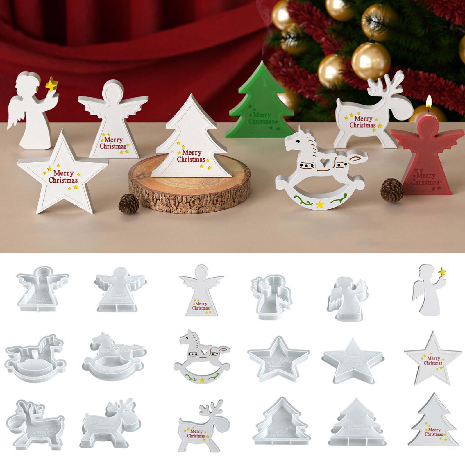 3er Set Sterne-Silikonformen – Für Kerzen, Seifen, Gips, Lebensmittelecht, Wiederverwendbar, Weihnachts-Deko