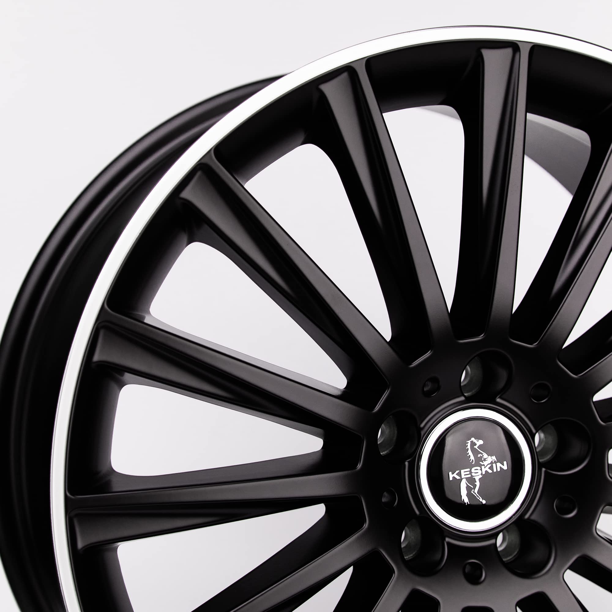 Keskin KT18 8JX18 5/112 ET45 72.6 - Cerchio in lega lucidata, colore: Nero opaco