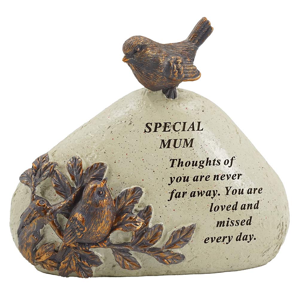 Angravememorials Special Mum Robin Bird Memorial Graveside Stone Plaque Ornament