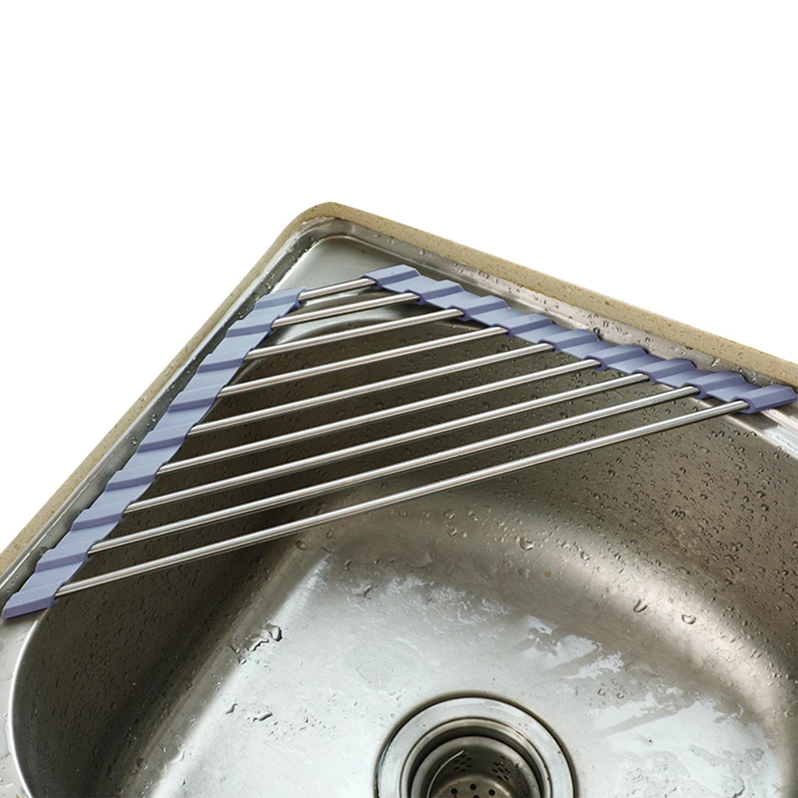 Over Sink Rag Roll Up Sink Drying Rack Triangle Roll Up Dish Drying Rack For Over The ...