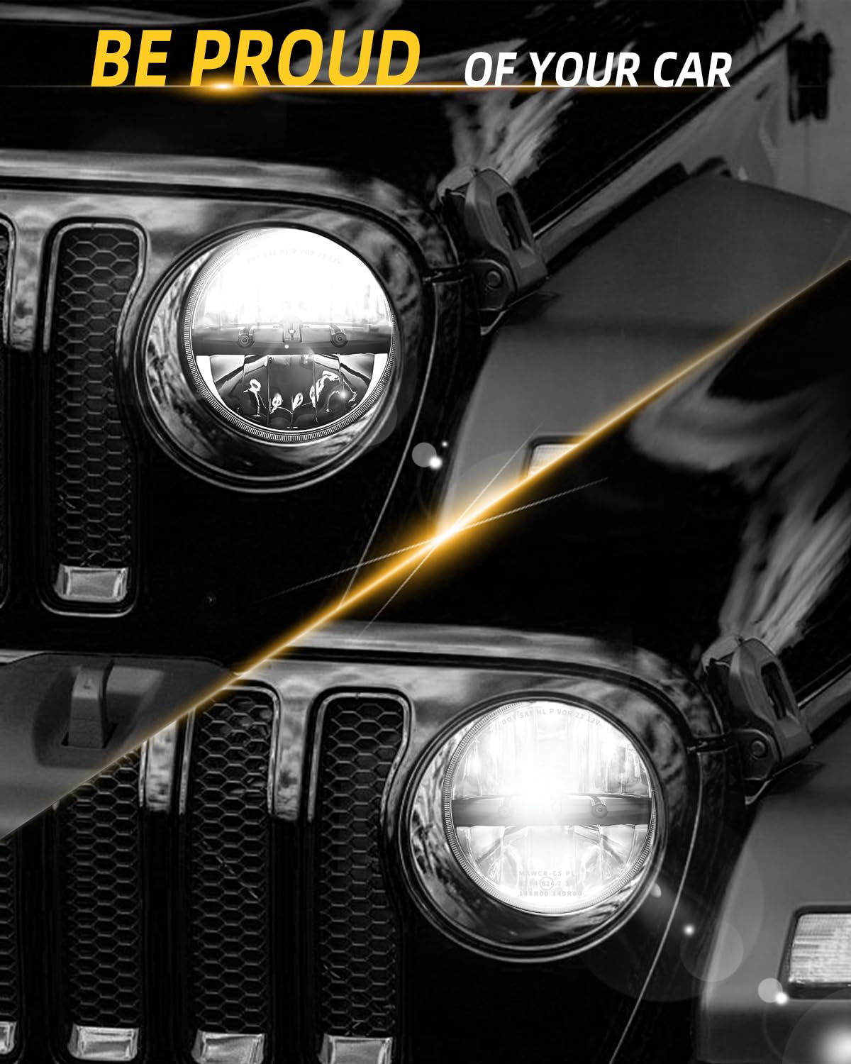 CO LIGHT 7 Inch LED Headlight Round E-Mark Approved HiLo Beam Compatible with JK TJ LJ CJ H6024 Headlamps 2PCS product thumbnail 3
