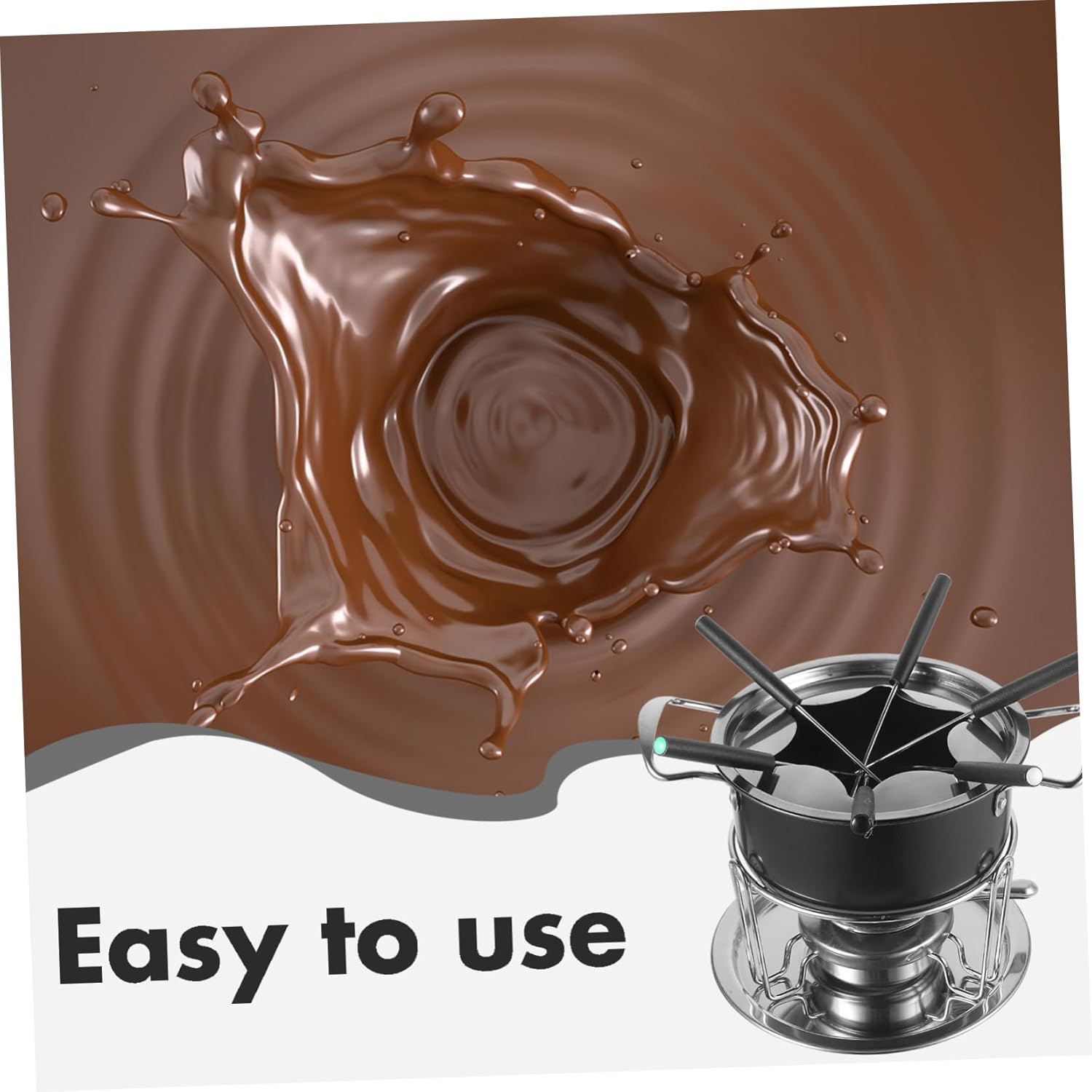 PRETYZOOM 1set Chocolate Melting Pot Stainless Steel Ice Cream Heating Furnace for Cheese Candy and Chocolate Melting Non-stick Diy Baking Tool for Home and Parties