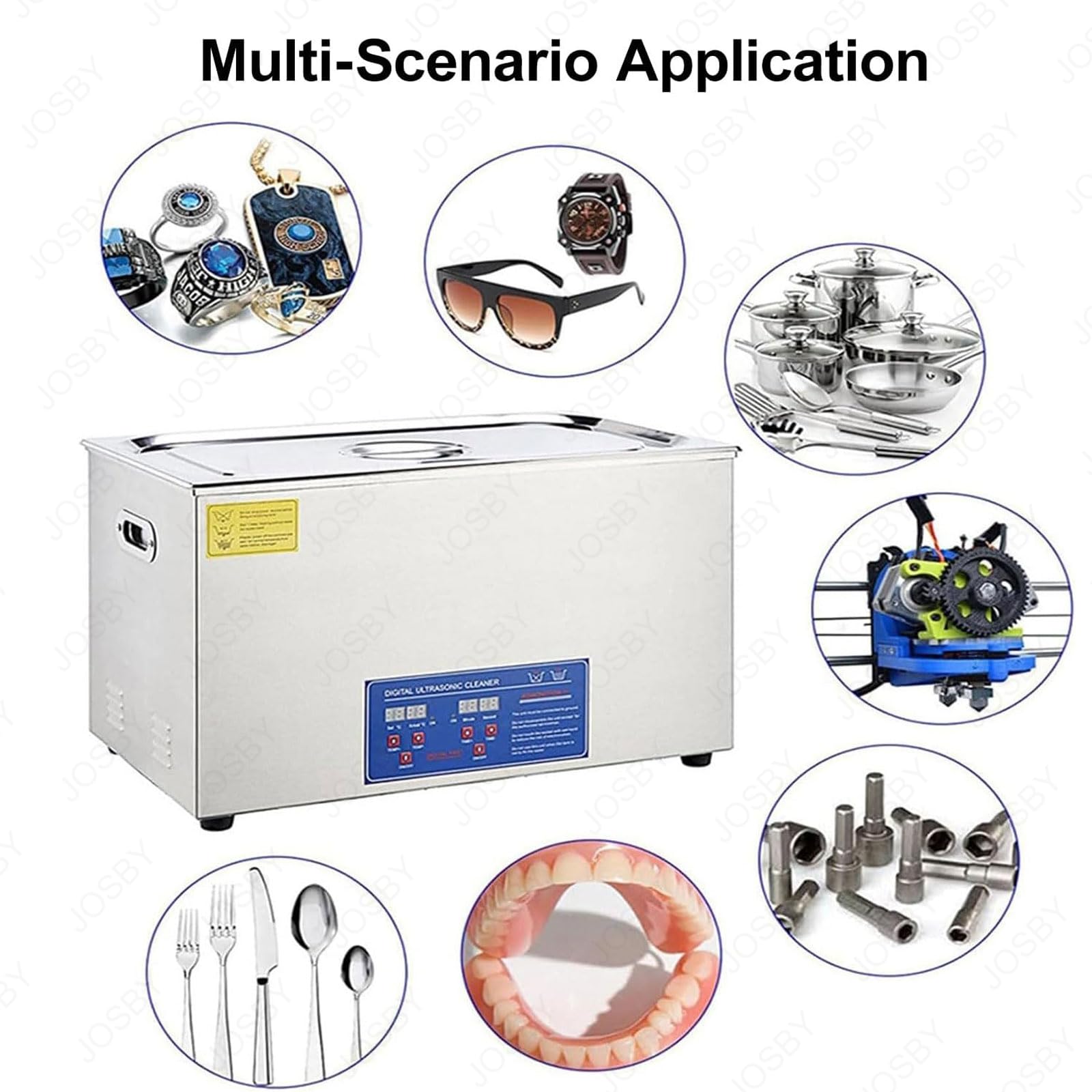 Pulitore a ultrasuoni da 6 l con timer e riscaldatore, potenza ultrasonica 40 KHz 180 W, riscaldamento 300 W, strumento in acciaio inossidabile per la pulizia di gioielli, metallo, dischi in vinile