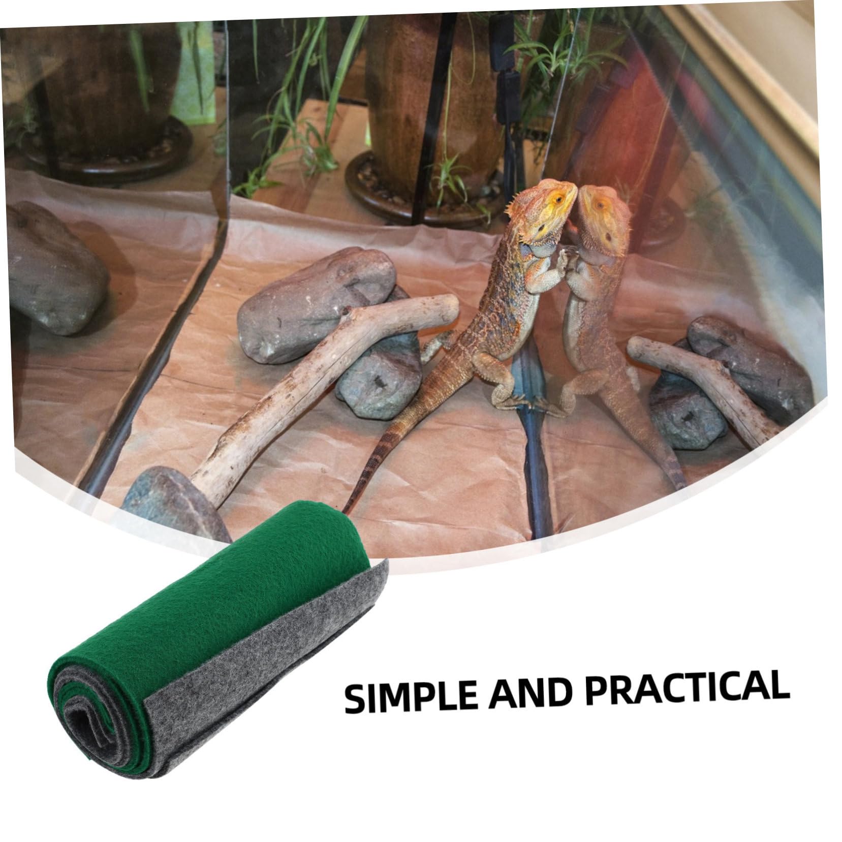 Yardwe 8 Stück Reptilien Teppich Eidechsen Einstreu Reptilienkäfig Teppich Reptilien Tank Auskleidung Gecko Matte Eidechsen Terrarienbehälter Schlangen Teppich Bettwäsche