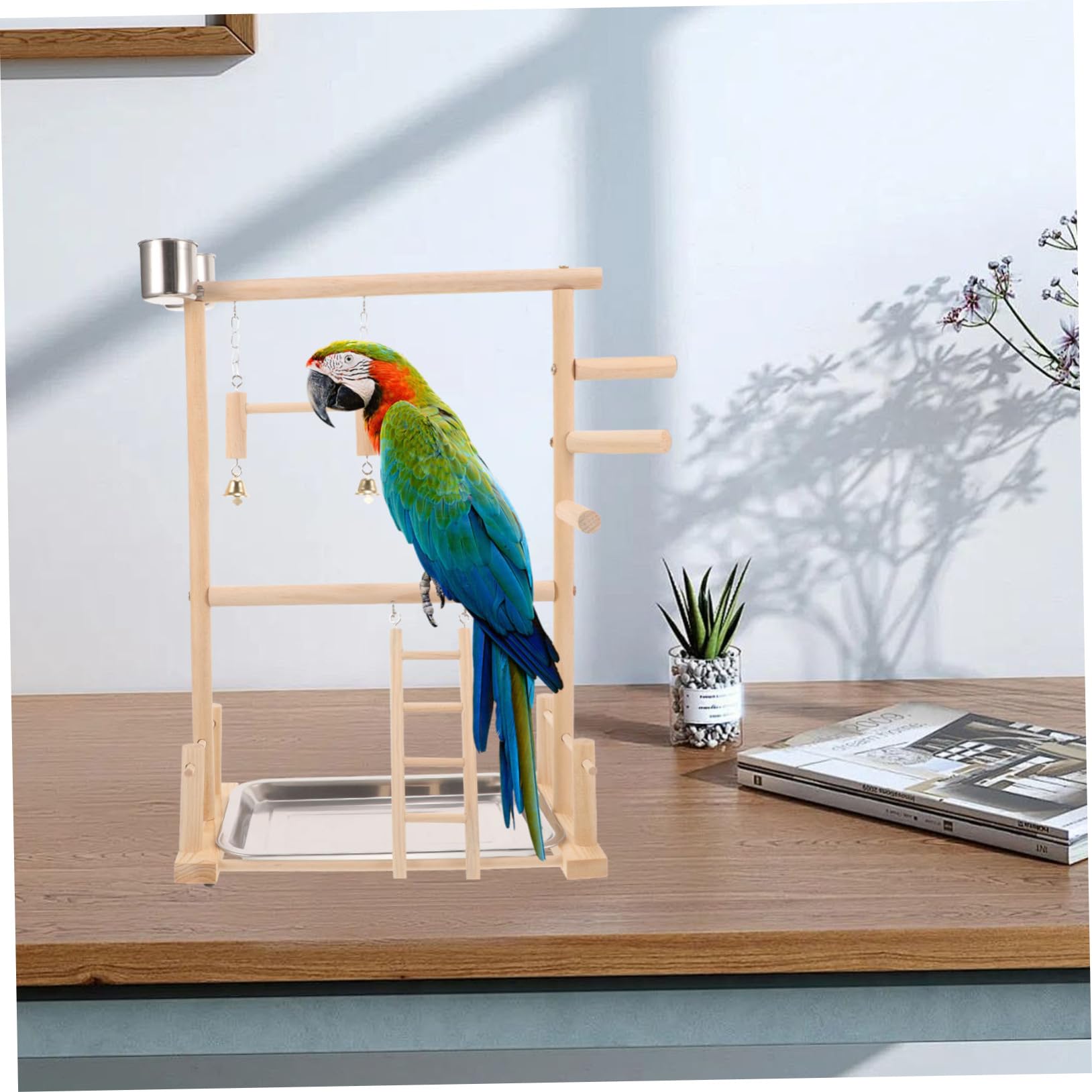 DOITOOL 1juego Soporte para Periquitos y Aves Área De Ejercicio Interactiva Comederos y Juguetes para Entrenamiento y Diversión De Mascotas
