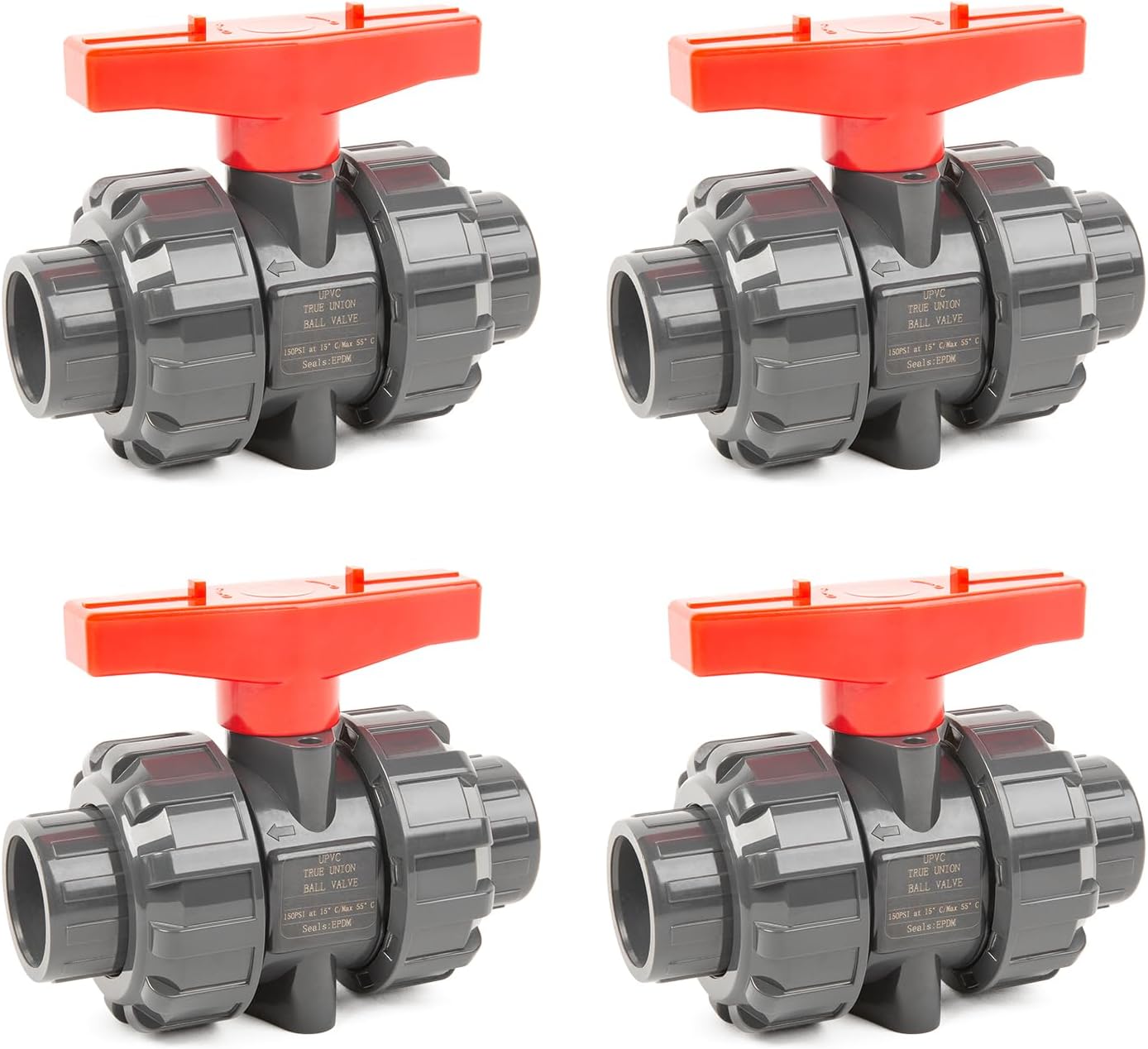 Amazon.com: 3Pack 1/2" PVC True Union Ball Valve Socket with Full Port ...