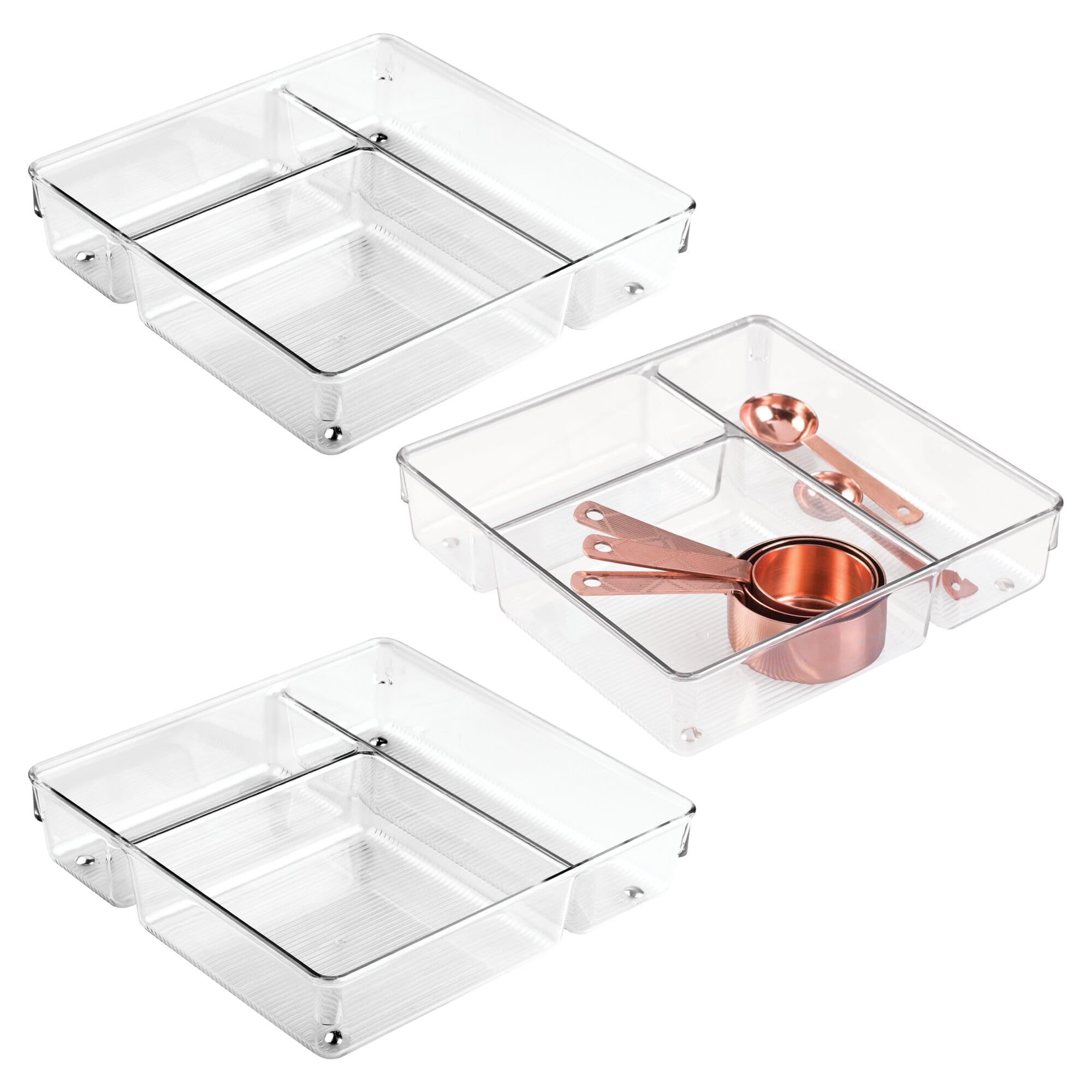 Organizador de cajones iDesign de 3 secciones para mantener tu cocina y escritorio siempre ordenados