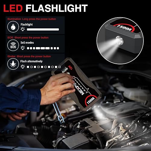 Miniatura 4 de NEXPOW Q10S 1500A Arrancador portátil y cargador de pared de 18 W