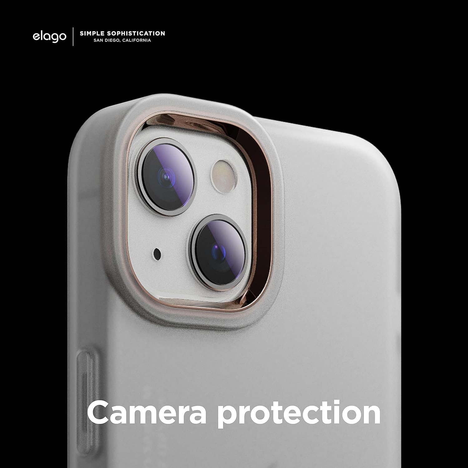 elago Glide Armor Case Designed for iPhone 13 Case, Drop Protection, Shockproof Protective TPU Cover, Upgraded Shockproof, Mix and Match Parts, Enhanced Camera Guard [Clear/Rose Gold]