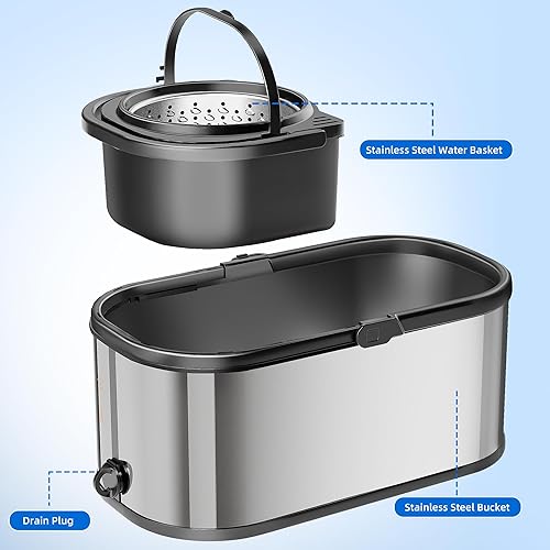 Miniatura 5 de Trapeador giratorio y cubo con escurridor para el hogar, trapeador de 360 y cubo con agua limpia y sucia separada, mopa de polvo húmedo