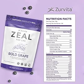 Zurvita - Zeal for Life - Bold Grape Flavor - Daily Nutritional Supplement for Vitality, Immunity, & Overall Wellness - 30-Day Wellness Bag, 420 Grams