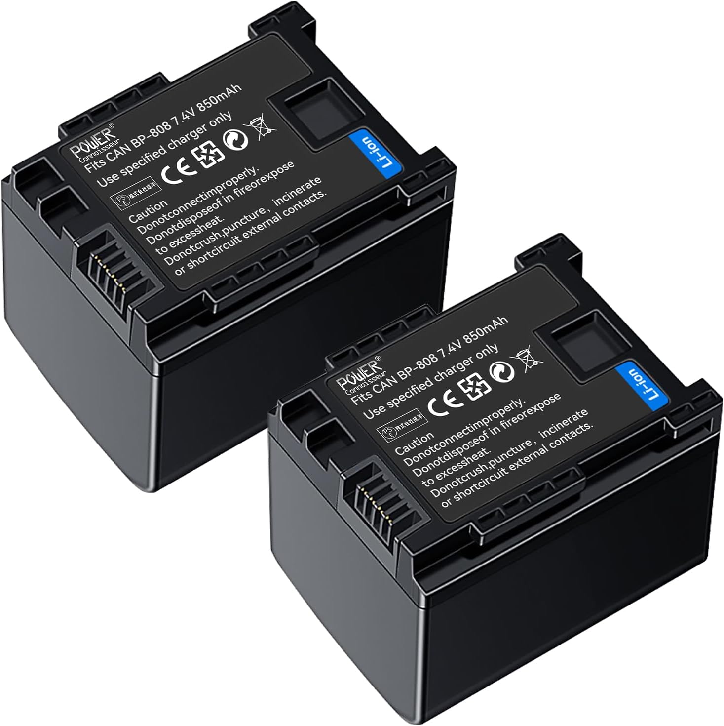 「Power-connoisseur」Canon 交換バッテリー iVIS HFG10 7.4V 850mAh カメラ互換 バッテリ