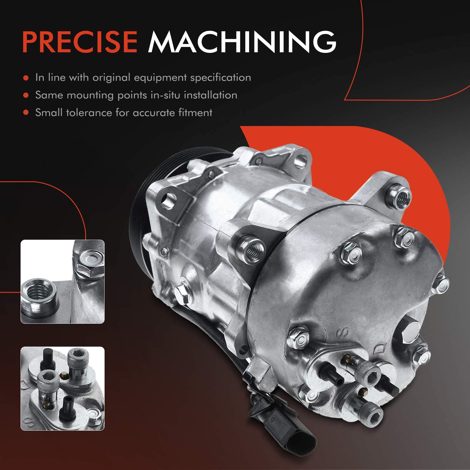 A-Premium Air Conditioner AC Compressor with Clutch Compatible with Volkswagen Golf Beetle Cabrio Clasico Polo Sharan Audi A3 TT Seat Cordoba Ibiza Leon Toledo