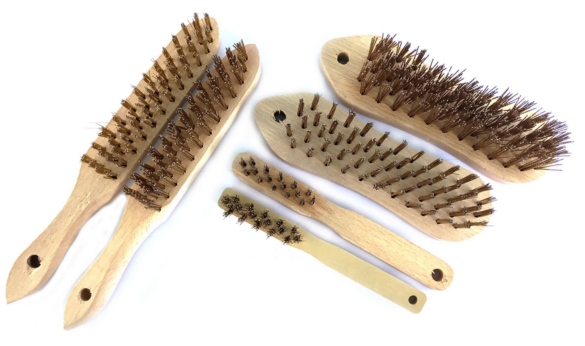 Kibros Assortiment 6 brosses métal soudeur violon bougie acier laitonné