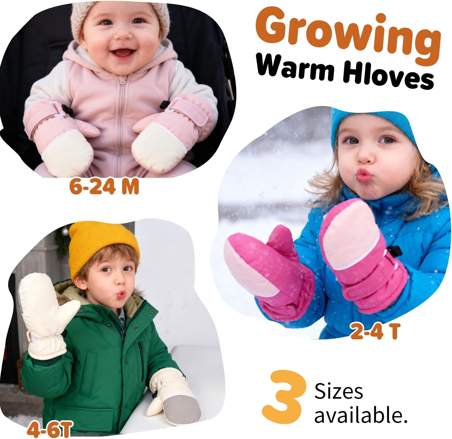 Fleece Lined Mittens for Baby Boys Girls,Infant Baby Toddler Little Kids Winter Gloves Mittens for Children