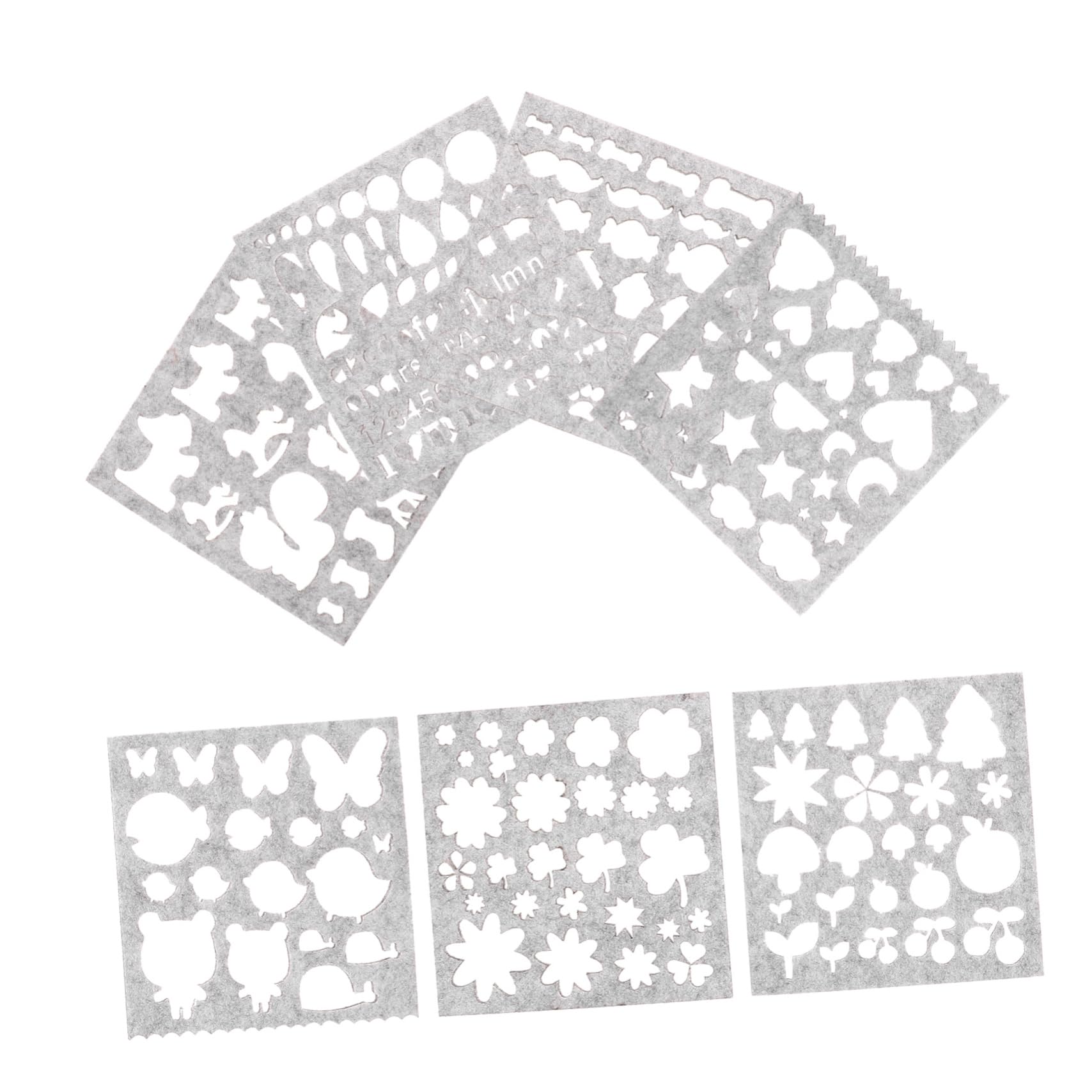 ARTIBETTER Embroidery Felt Mold 7 Sheets Wool Felting Molds Needle Felting DIY Starter Kits for