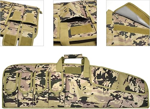 Miniatura 7 de AUMTISC Funda táctica para pistola de rifle de 3642 pulgadas, bolsa suave para escopeta con 6 bolsas, correas de velcro en el interior, cremallera