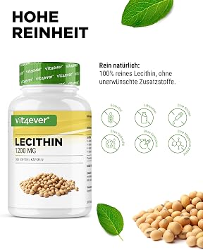 vit4ever Lecithin 1200 mg – 300 Softgels – Premium: With Phosphatides – Soy Lecithin Without GMO – High Dose – Premium Quality