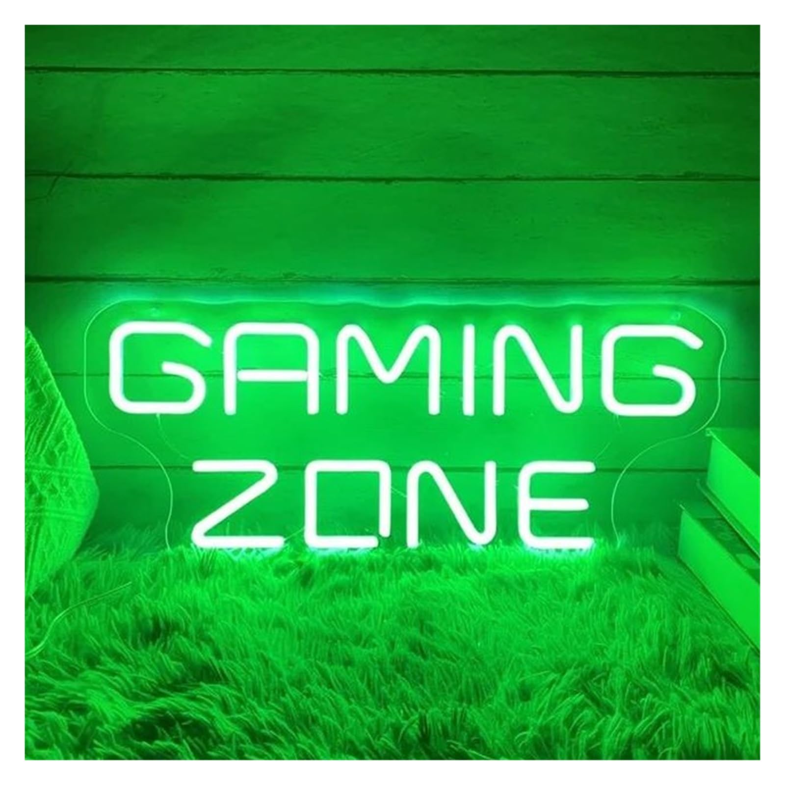 Décor Mural Lumière Gaming Zone Enseigne Au Néon LED Décoration Murale Pour Salle De Jeux Maison Chambre Décoration Enseigne Lumineuse Alimentée Par USB Lampe 40cmx17cm(Orange,Blue,Green,Silver,Black)