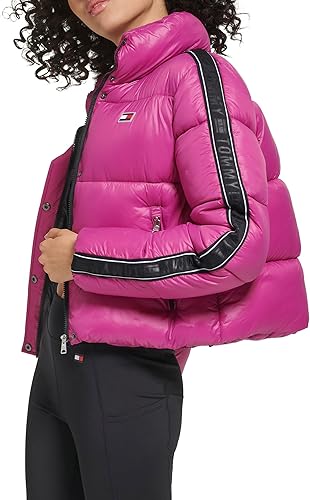 Miniatura 2 de Tommy Hilfiger Chaqueta acolchada con bolsillos con cremallera para mujer, manga acolchada con logotipo