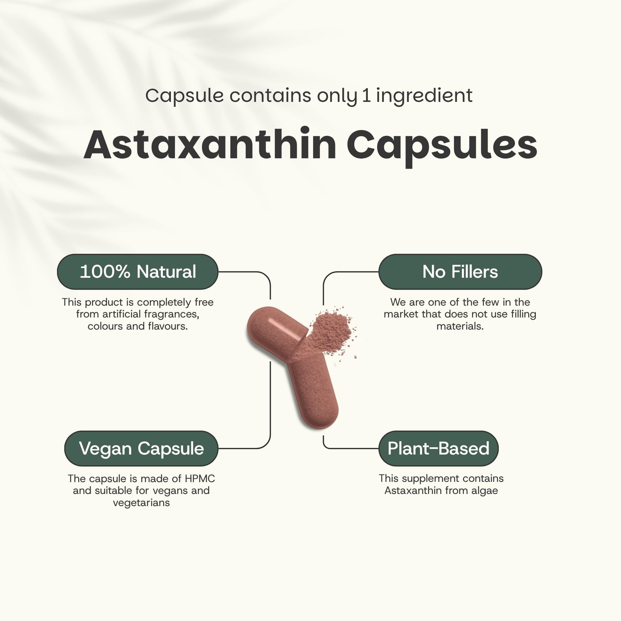 Astaxanthine Capsules 8 mg Combideal 4x 60 Capsules - Peau & Yeux - 60 jours d'approvisionnement par sachet