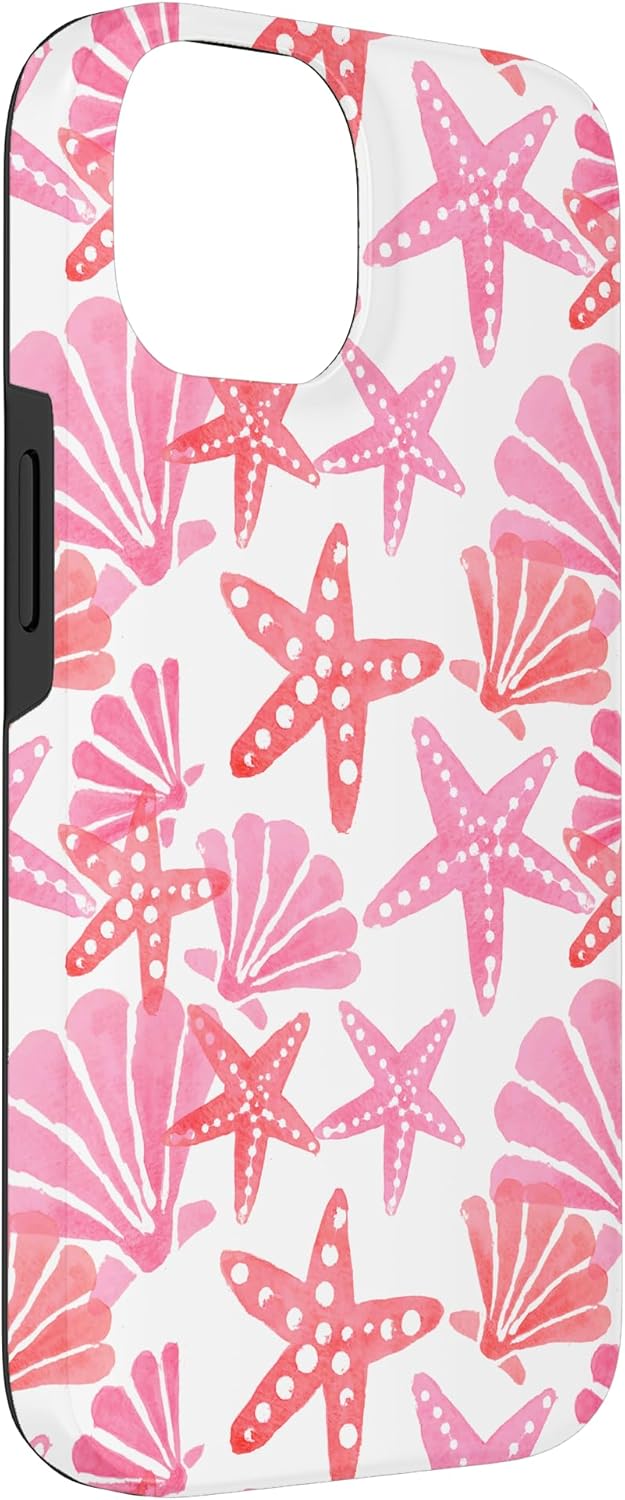 Coastal Granddaughter Sea Shells Coral Preppy Beach Summer Case for iPhone 14 - Image 3