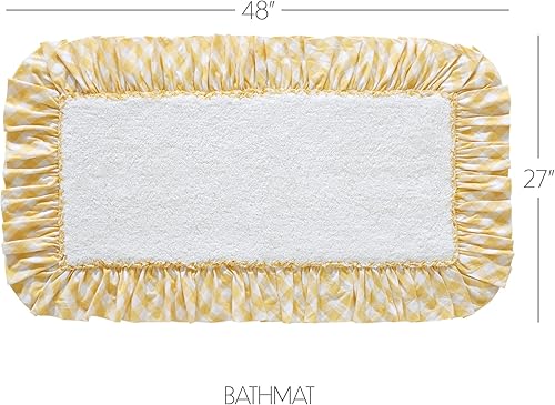 Miniatura 6 de VHC Brands Annie Buffalo - Tapete de baño con volantes, diseño de cuadros de campo, decoración de baño, azul, 27 x 48 pulgadas