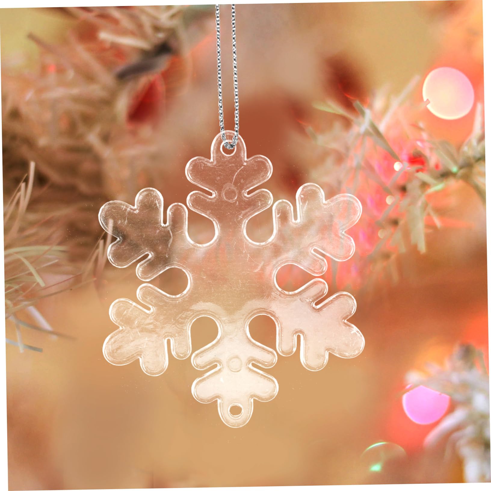 Cabilock 500 Pièces Flocon de Neige Transparent Ornements clairs de Flocon de Neige Pendentif Sapin de Noel Christmas Tree Decoration Christmas Tree Ornaments décors de Noël décor Suspendu