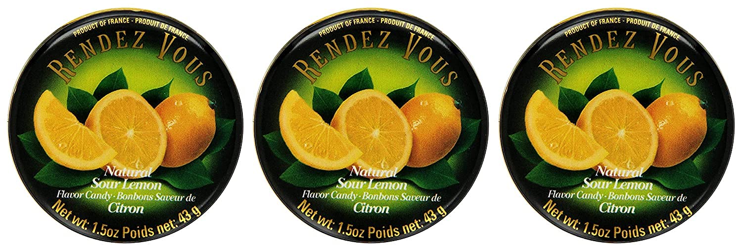 Amazon.com : Rendez Vous Sour Lemon Citron 1.5-Ounce Tin Pack of 3