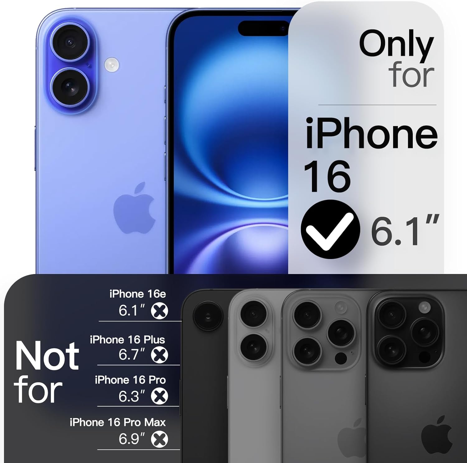 JETech Magnetic Slim Case for iPhone 16 6.1-Inch Compatible with MagSafe, Full Camera Lens Protection, Ultra-Thin Lightweight Matte Finish Minimalist Phone Cover (Ultramarine) - Image 2