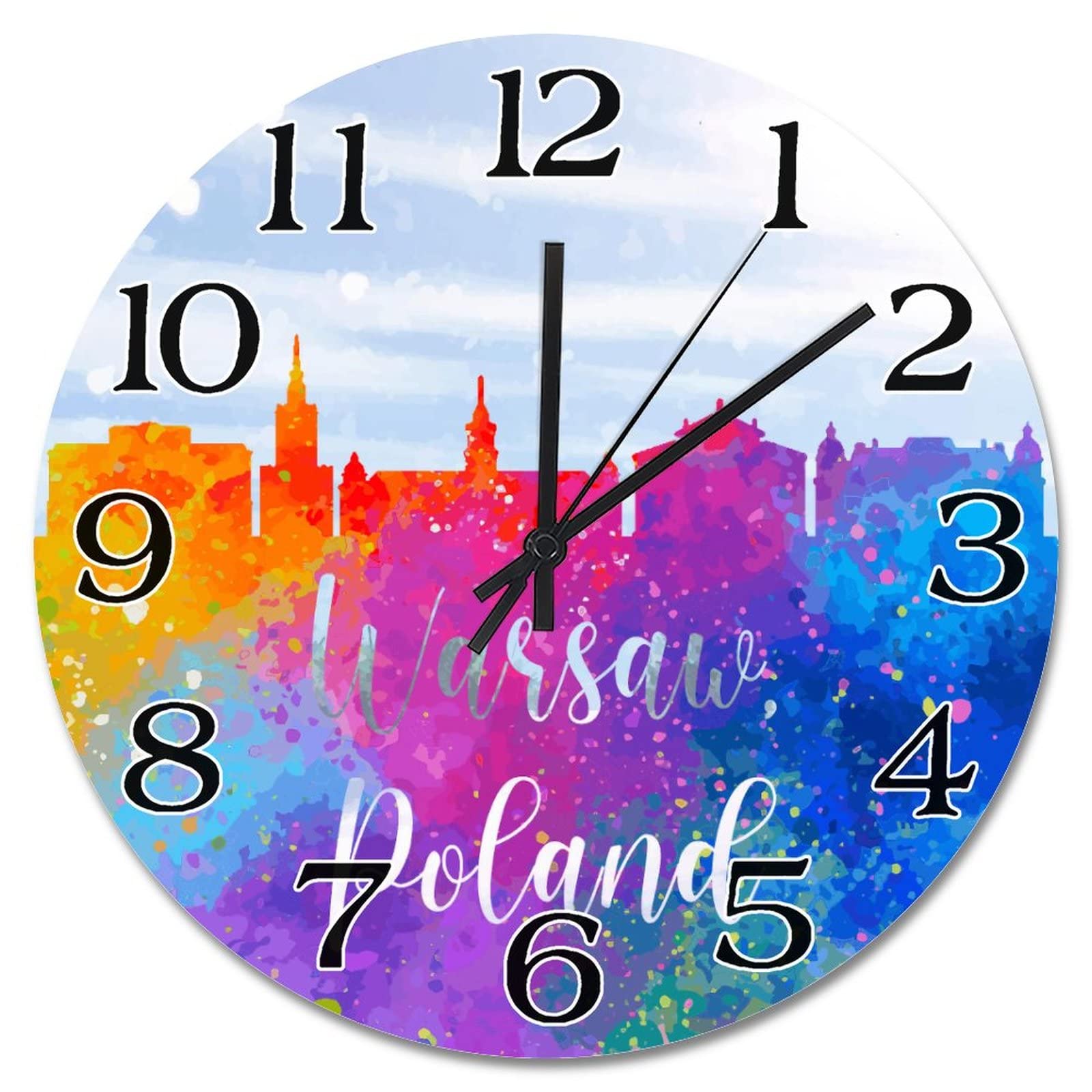 Horloge murale ronde moderne de 38,1 cm pour salon et chambre