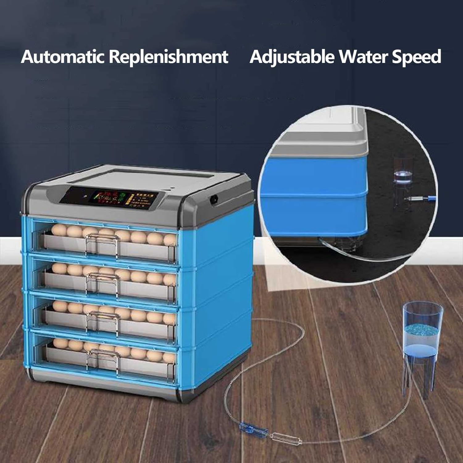 Incubadora automática de huevos con control de temperatura y volteador, capacidad de 448 huevos para incubar pollos, patos y codornices