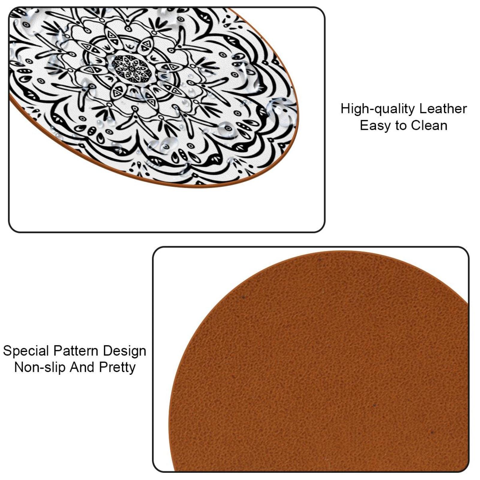 Runde Untersetzer mit Blumenmuster für Getränke, 6 Stück, Tischschutzmatte für Weingläser, Tassen und Tassen, wiederverwendbar im Büro, Küche, Bar, 10,9 cm