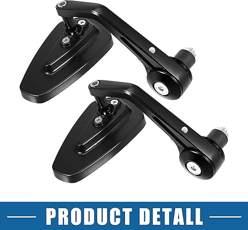 Miniatura 7 de Espejo retrovisor universal para manillar de motocicleta, retrovisor, antirreflejos, lente azul, negro, 1 par