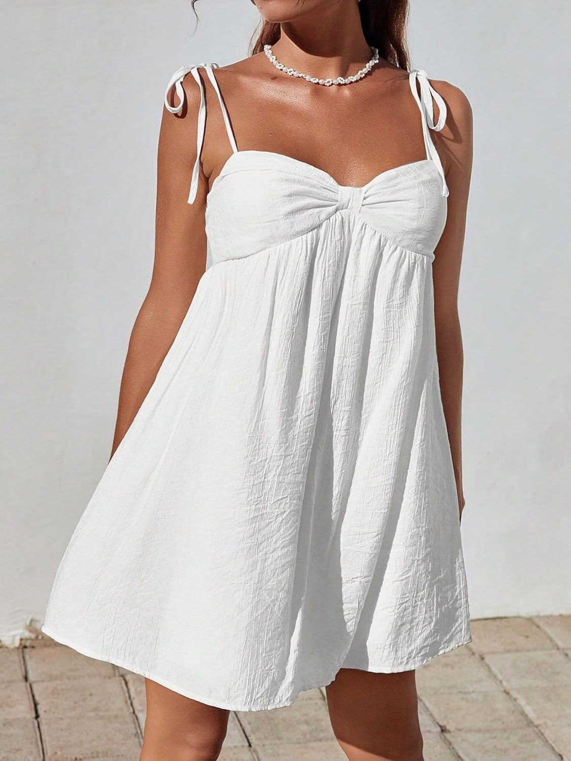 Narecte Casual Summer Dresses for Women Flowy Sun Dress Cute Mini Slip Dress Spaghetti Strap Dress