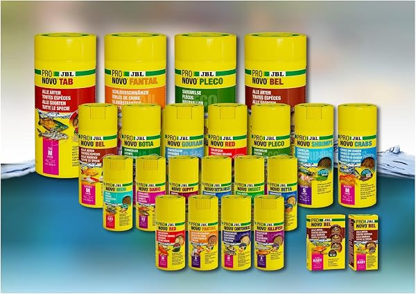JBL PRONOVO GUPPY GRANO, Aliment de Base pour Guppys et autres Poissons Ovovivipares de 3-10 cm, Granulés pour Poissons, Doseur à clic, taille S, 100 ml - 4
