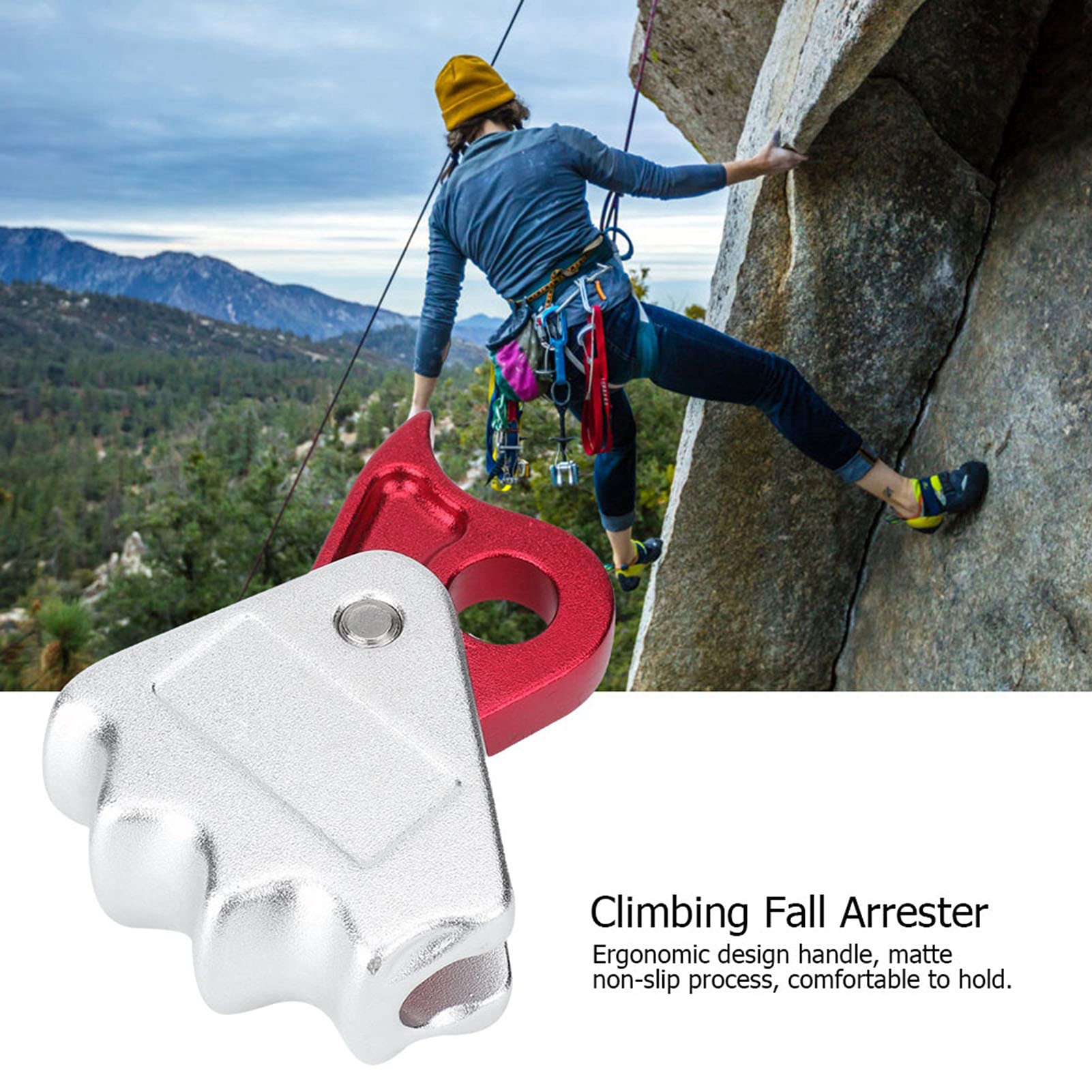 QANYEGN Climbing Fall Arrester, Rope Grab, Fall Arrestor Ascender, Self Locking Fall ion Belay Device for Rock Climbing