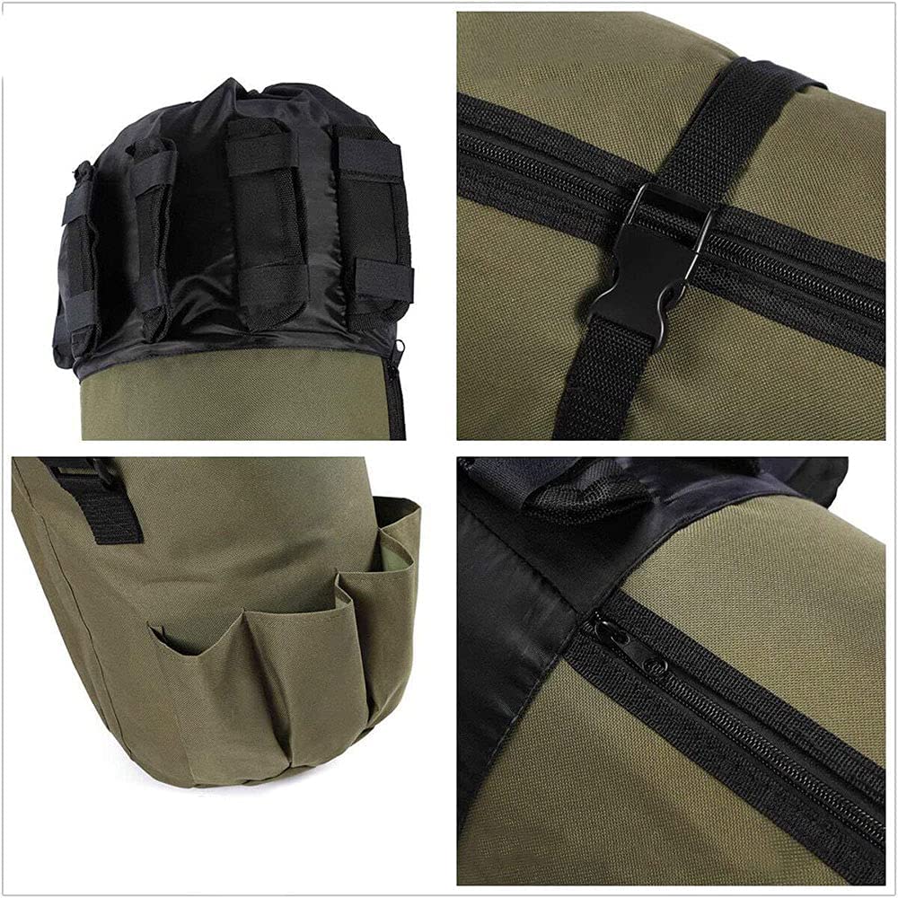 Namvo Borsa da pesca portatile, borsa da pesca all'aperto, borsa pieghevole per mulinello per canna da pesca, borse per attrezzi da palo in tela ispessita