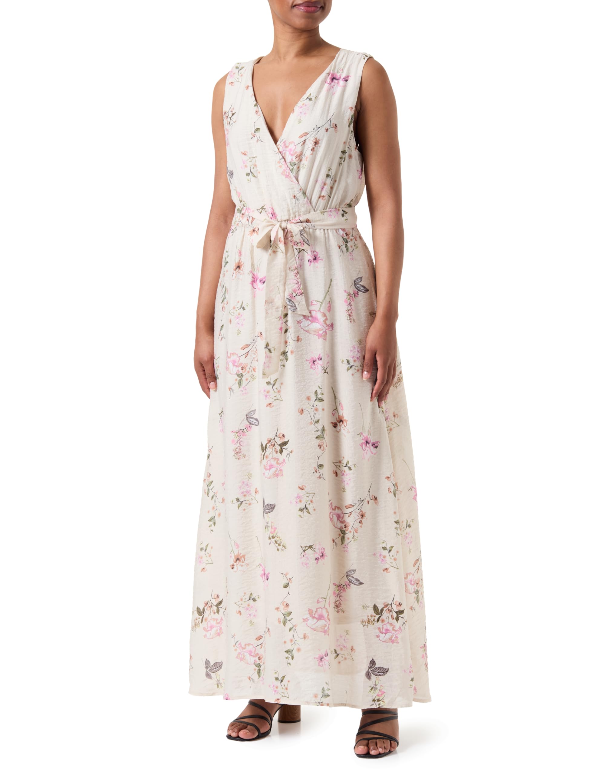 ONLY Onllucca S/L Long Dress CS PTM, Pumice Stone/AOP:OCC. Romantic Garden, M
