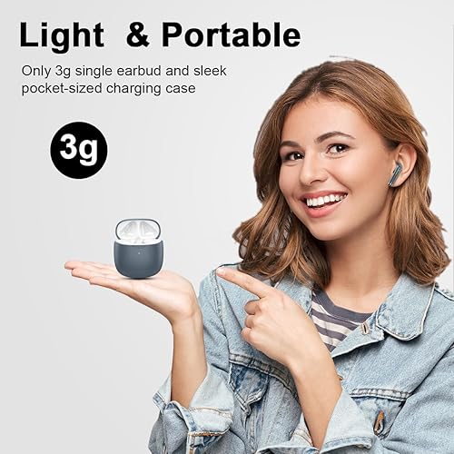 Miniatura 4 de Auriculares inalámbricos, auriculares Bluetooth 5.4 intrauditivos con micrófono con cancelación de ruido, auriculares Bluetooth estéreo graves,